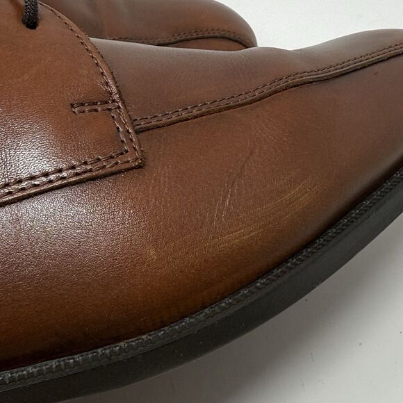 Ecco Edinburgh Derby Oxford Shoes Mens 9 - 9.5 EU 43 Brown Leather Bicycle Toe - Picture 4 of 16